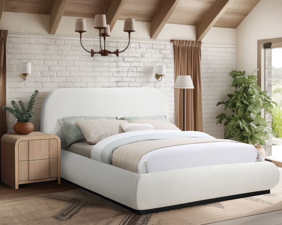 Vaughn Boucle Fabric Upholstered Bed