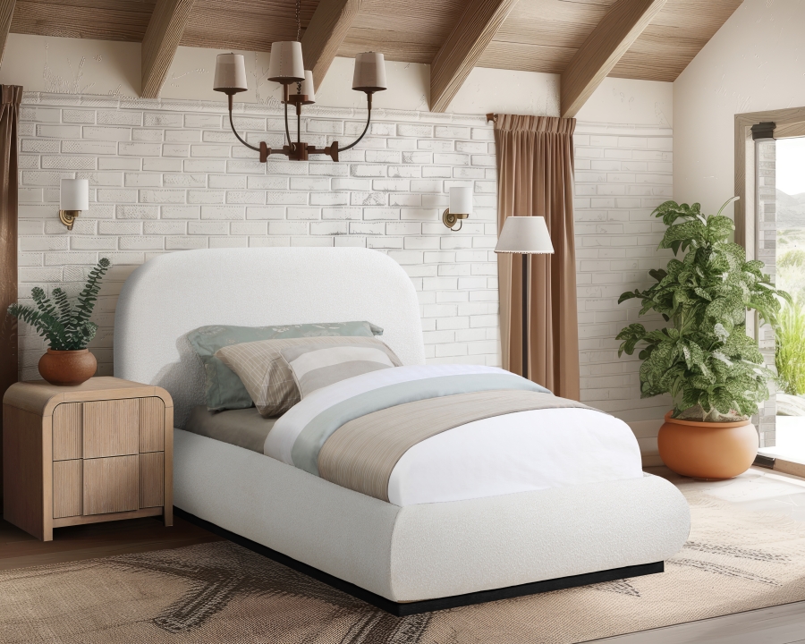 Vaughn Boucle Fabric Upholstered Twin Bed