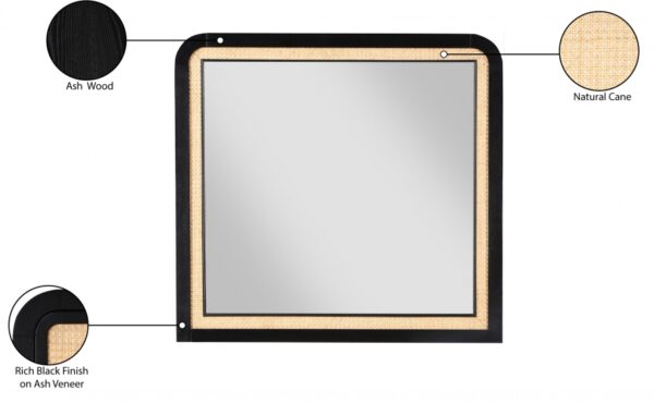 Siena Ash Wood And Natural Cane Frame Mirror