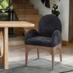 Waldorf Chenille Fabric Upholstered Dining Arm Chair