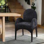 Waldorf Chenille Fabric Upholstered Dining Arm Chair