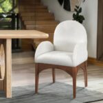 Waldorf Chenille Fabric Upholstered Dining Arm Chair