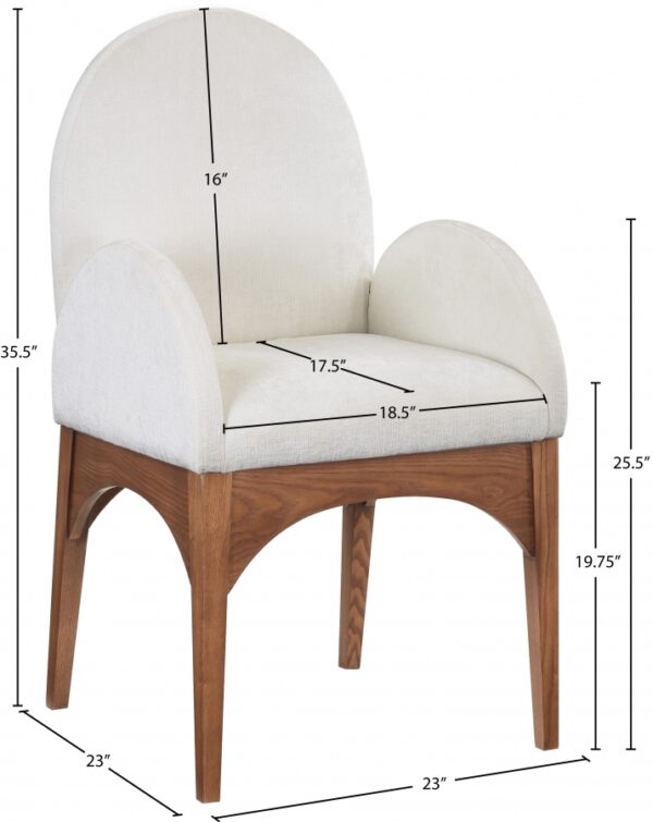 Waldorf Chenille Fabric Upholstered Dining Arm Chair