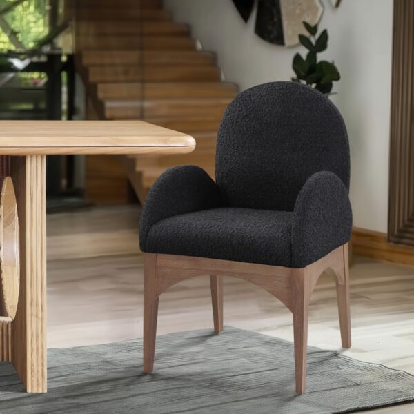 Waldorf Boucle Fabric Upholstered Dining Arm Chair