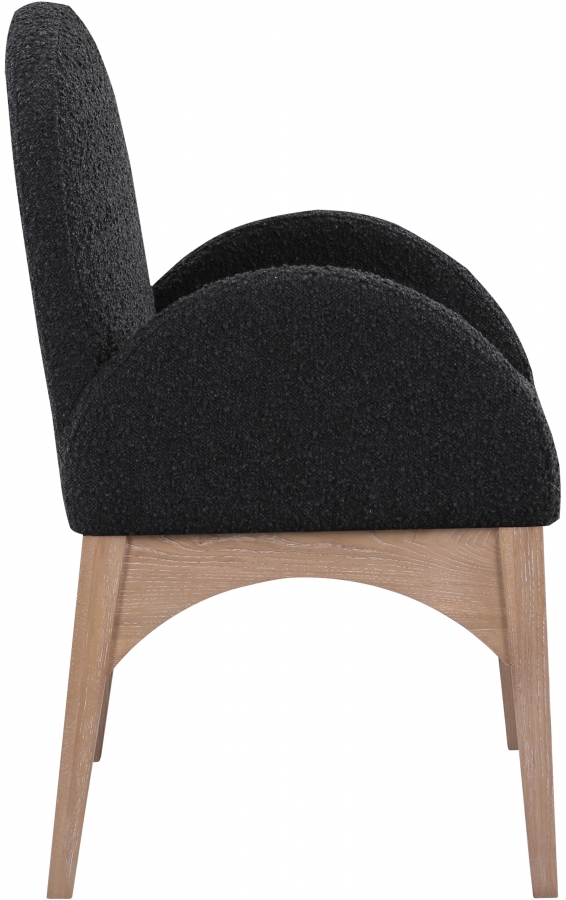 Waldorf Boucle Fabric Upholstered Dining Arm Chair