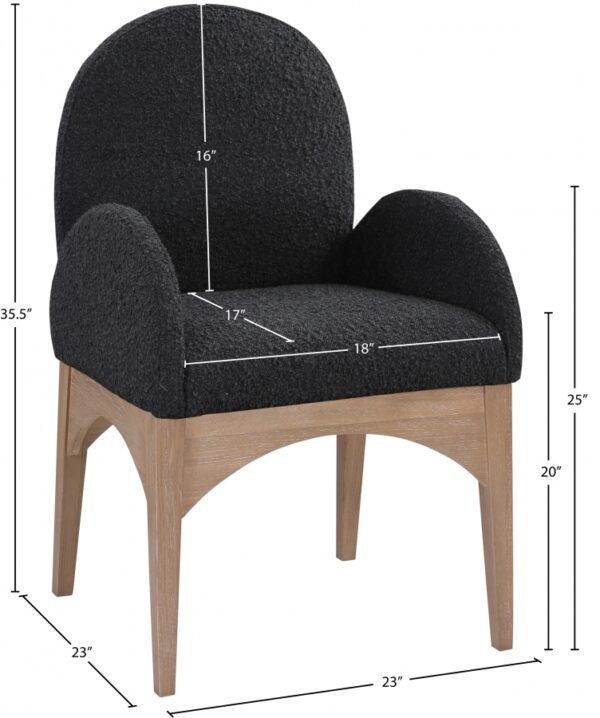 Waldorf Boucle Fabric Upholstered Dining Arm Chair