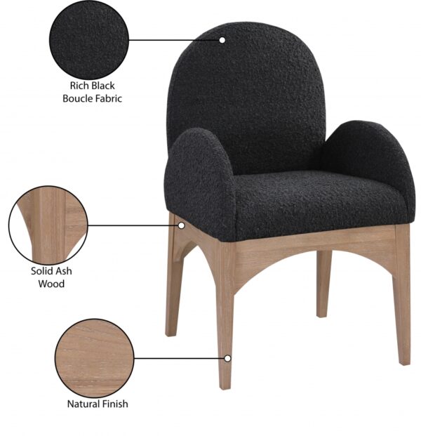 Waldorf Boucle Fabric Upholstered Dining Arm Chair
