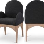 Waldorf Boucle Fabric Upholstered Dining Arm Chair
