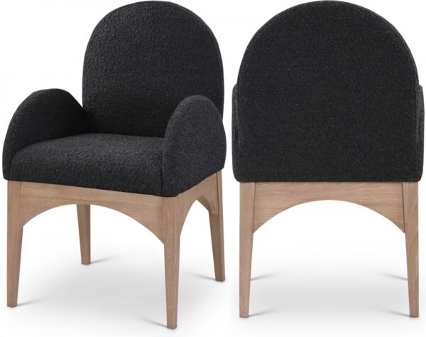 Waldorf Boucle Fabric Upholstered Dining Arm Chair
