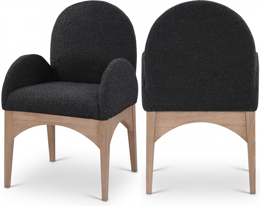 Waldorf Boucle Fabric Upholstered Dining Arm Chair