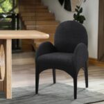 Waldorf Boucle Fabric Upholstered Dining Arm Chair