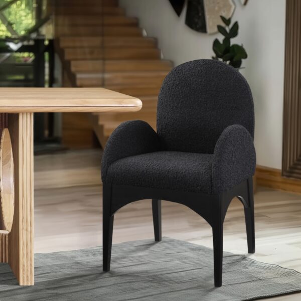 Waldorf Boucle Fabric Upholstered Dining Arm Chair