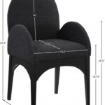 Waldorf Boucle Fabric Upholstered Dining Arm Chair