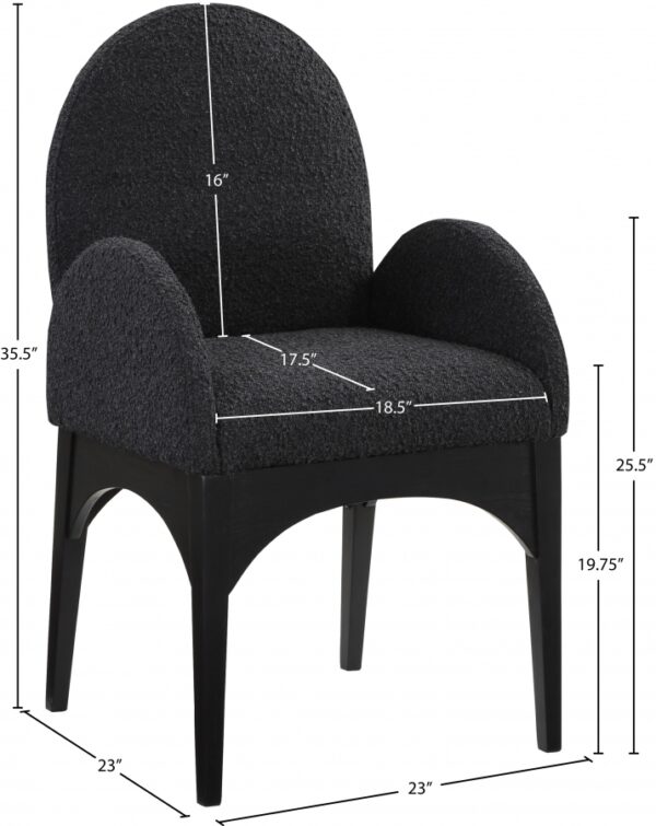 Waldorf Boucle Fabric Upholstered Dining Arm Chair