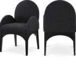 Waldorf Boucle Fabric Upholstered Dining Arm Chair