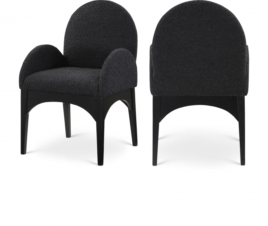 Waldorf Boucle Fabric Upholstered Dining Arm Chair