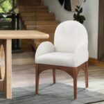 Waldorf Boucle Fabric Upholstered Dining Arm Chair