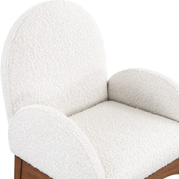 Waldorf Boucle Fabric Upholstered Dining Arm Chair