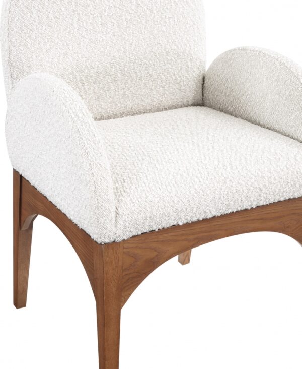 Waldorf Boucle Fabric Upholstered Dining Arm Chair