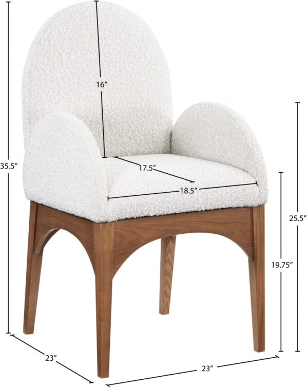 Waldorf Boucle Fabric Upholstered Dining Arm Chair