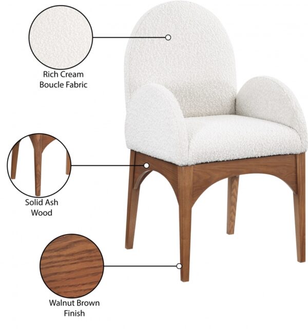 Waldorf Boucle Fabric Upholstered Dining Arm Chair