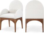 Waldorf Boucle Fabric Upholstered Dining Arm Chair