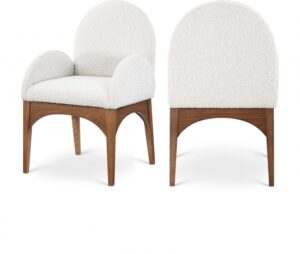 Waldorf Boucle Fabric Upholstered Dining Arm Chair