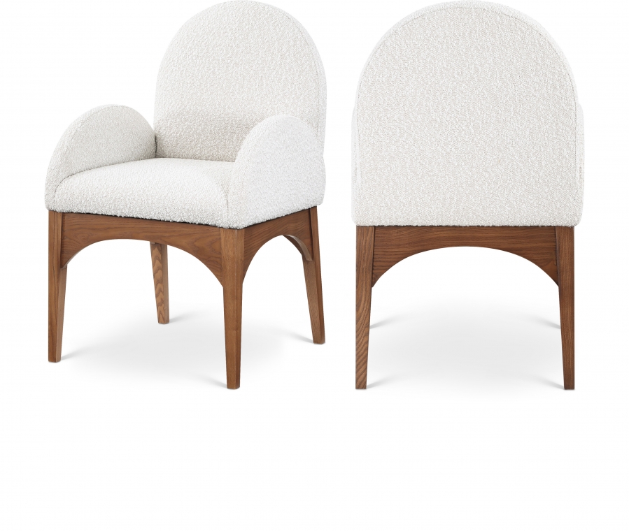 Waldorf Boucle Fabric Upholstered Dining Arm Chair