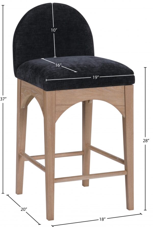 Waldorf Chenille Fabric Upholstered Counter Stool