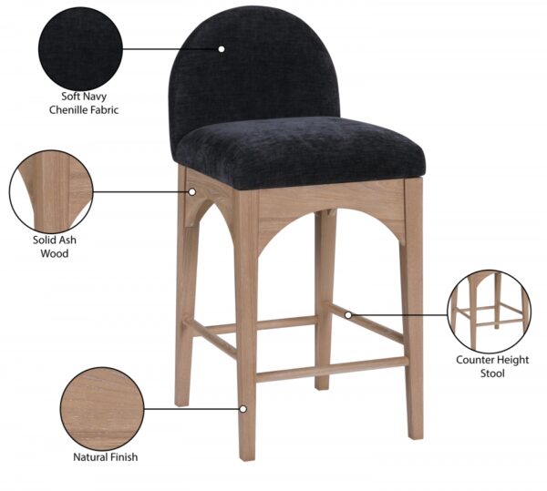 Waldorf Chenille Fabric Upholstered Counter Stool