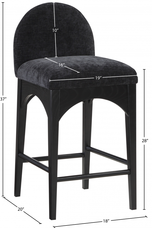 Waldorf Chenille Fabric Upholstered Counter Stool