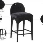 Waldorf Chenille Fabric Upholstered Counter Stool