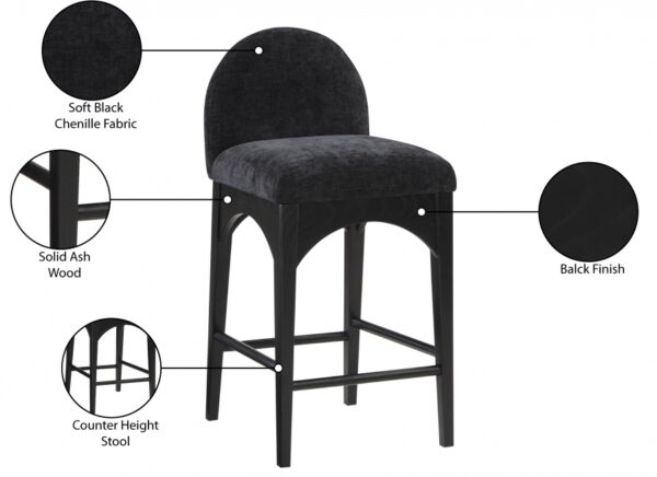 Waldorf Chenille Fabric Upholstered Counter Stool