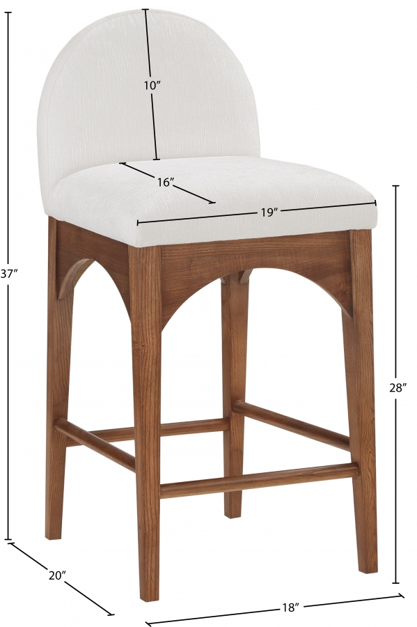 Waldorf Chenille Fabric Upholstered Counter Stool