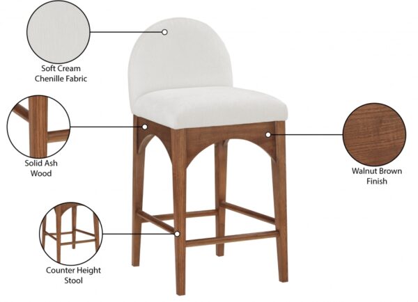 Waldorf Chenille Fabric Upholstered Counter Stool