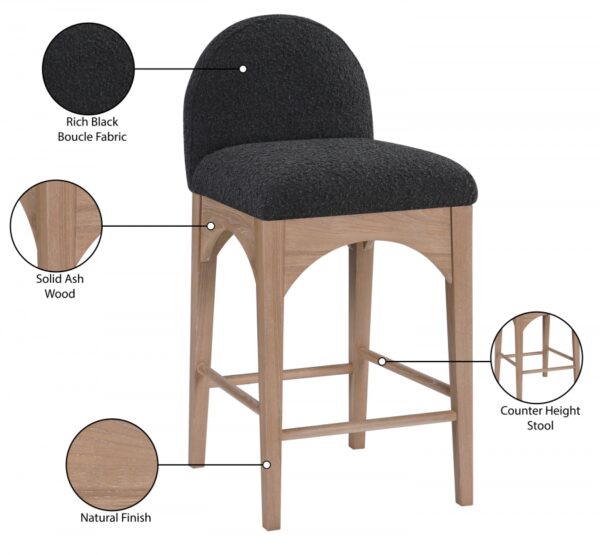 Waldorf Boucle Fabric Upholstered Counter Stool