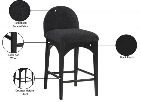 Waldorf Boucle Fabric Upholstered Counter Stool