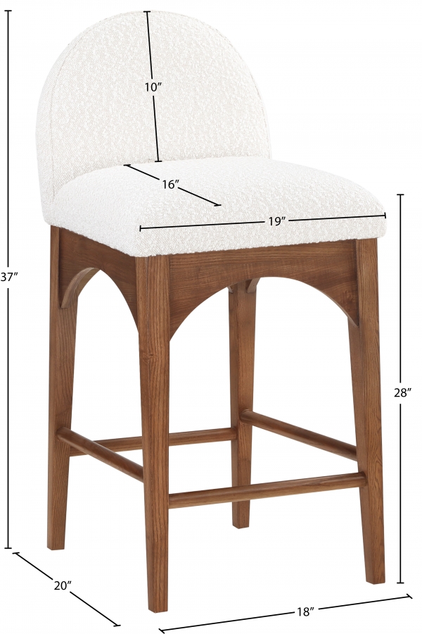 Waldorf Boucle Fabric Upholstered Counter Stool
