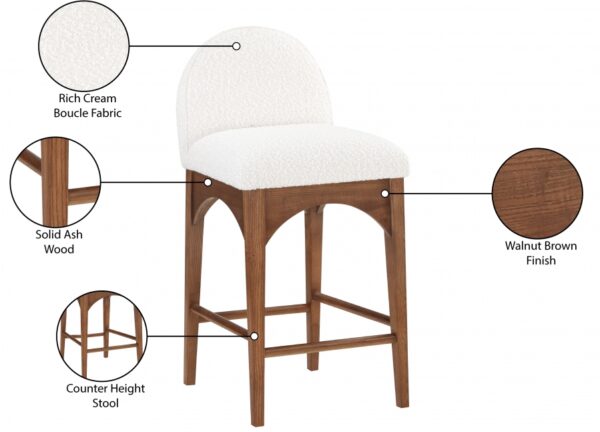 Waldorf Boucle Fabric Upholstered Counter Stool