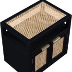 Cole Solid Wood And Natural Cane Nightstand