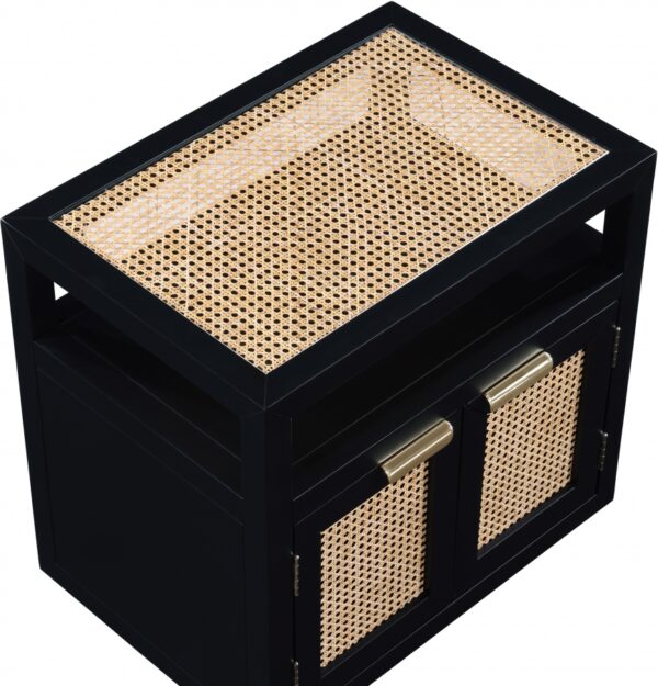 Cole Solid Wood And Natural Cane Nightstand