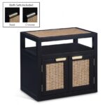 Cole Solid Wood And Natural Cane Nightstand