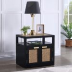 Cole Solid Wood And Natural Cane Nightstand