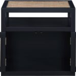 Cole Solid Wood And Natural Cane Nightstand