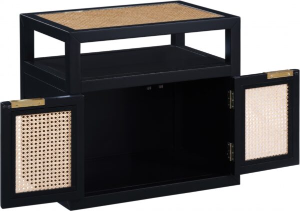 Cole Solid Wood And Natural Cane Nightstand