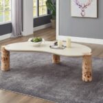 Thor Resin Top And Burl Veneer Base Coffee Table
