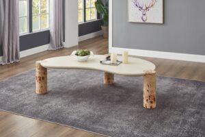 Thor Resin Top And Burl Veneer Base Coffee Table