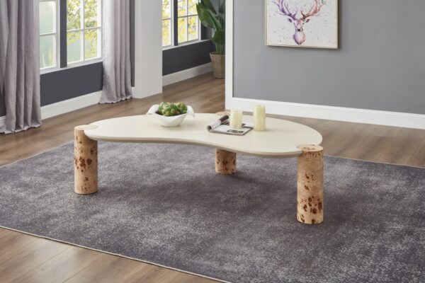 Thor Resin Top And Burl Veneer Base Coffee Table