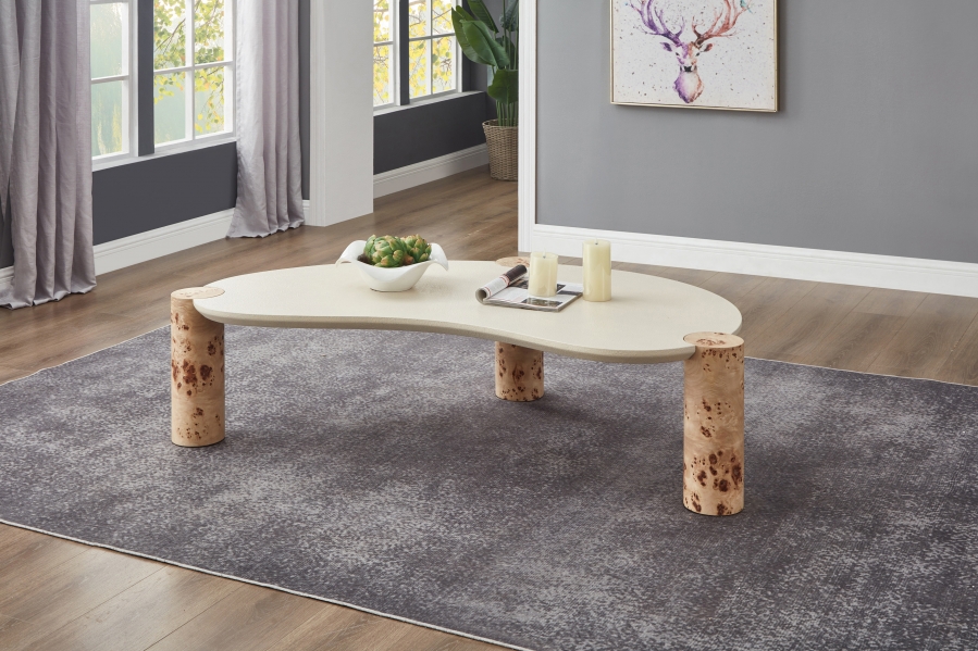 Thor Resin Top And Burl Veneer Base Coffee Table