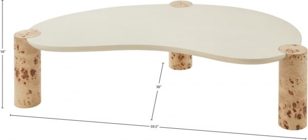 Thor Resin Top And Burl Veneer Base Coffee Table